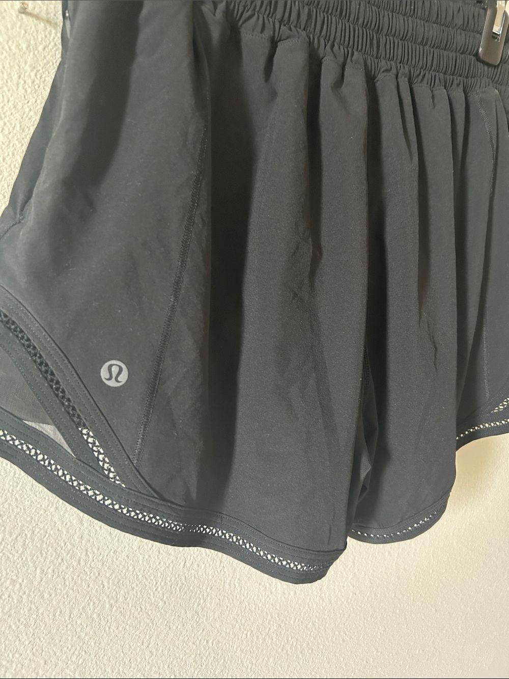 lululemon athletica Black Women's lace Athletic Shorts - Layered Running Shorts